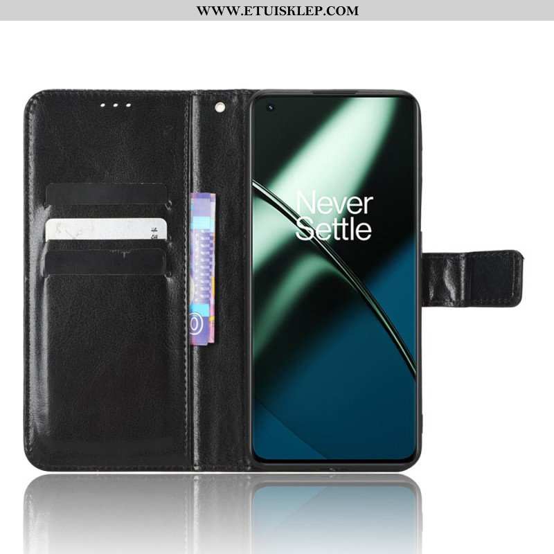 Etui Folio do OnePlus 11 5G Błyszcząca Sztuczna Skóra